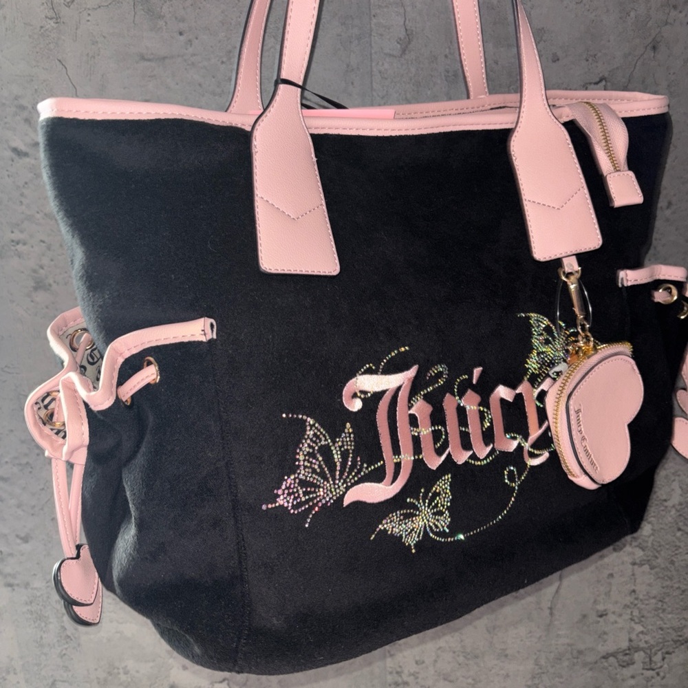 Juicy Couture Black and Pink Tote Bag